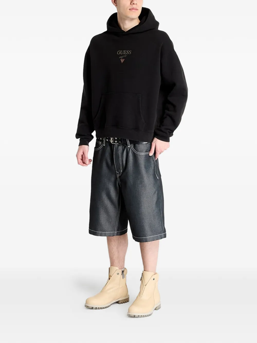 GUESS USA Hoodie met geborduurd logo Zwart