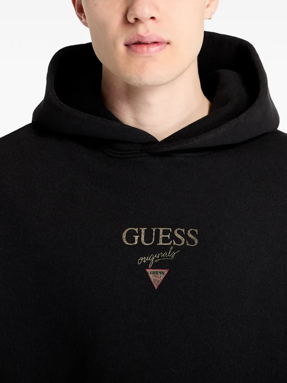 GUESS USA Hoodie met geborduurd logo Zwart