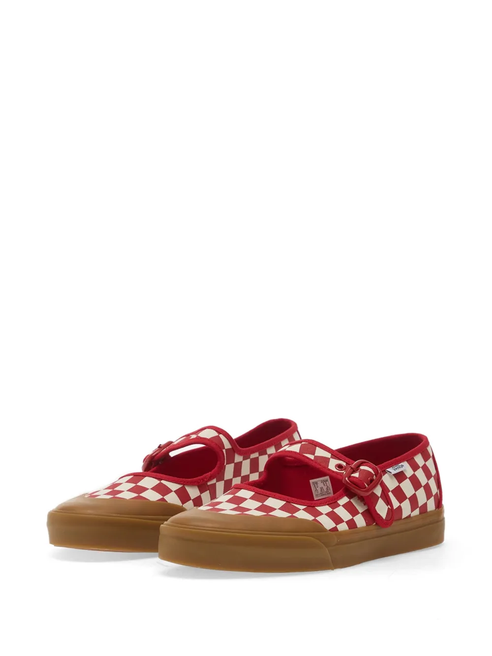 Vans Espadrilles met geruite print en gesp Rood