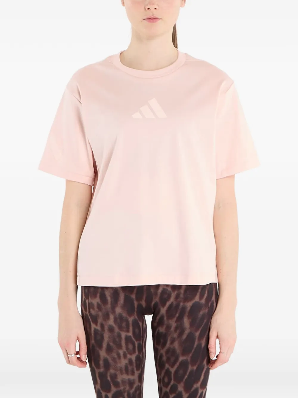 adidas logo-print T-shirt - Rosa
