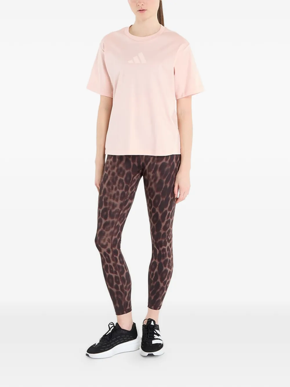 adidas T-shirt met logoprint Roze