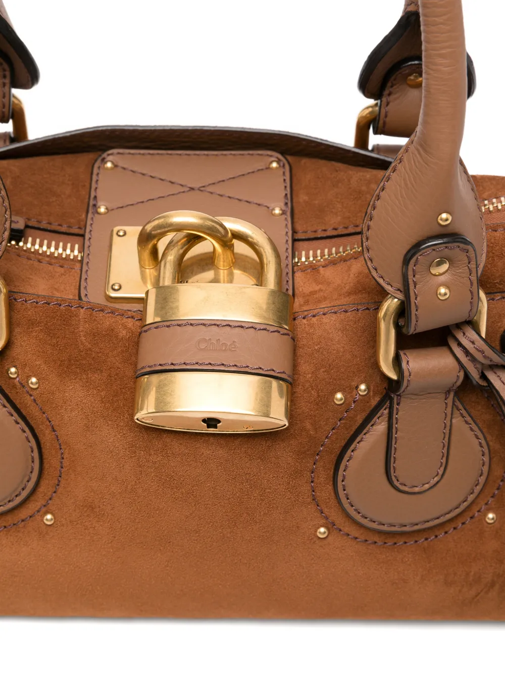 Chloé Paddington suède en leren tas Bruin