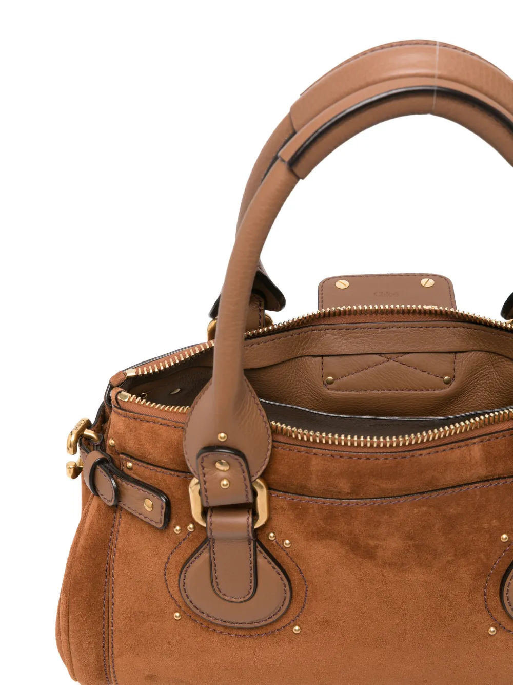 Chloé Paddington suède en leren tas Bruin