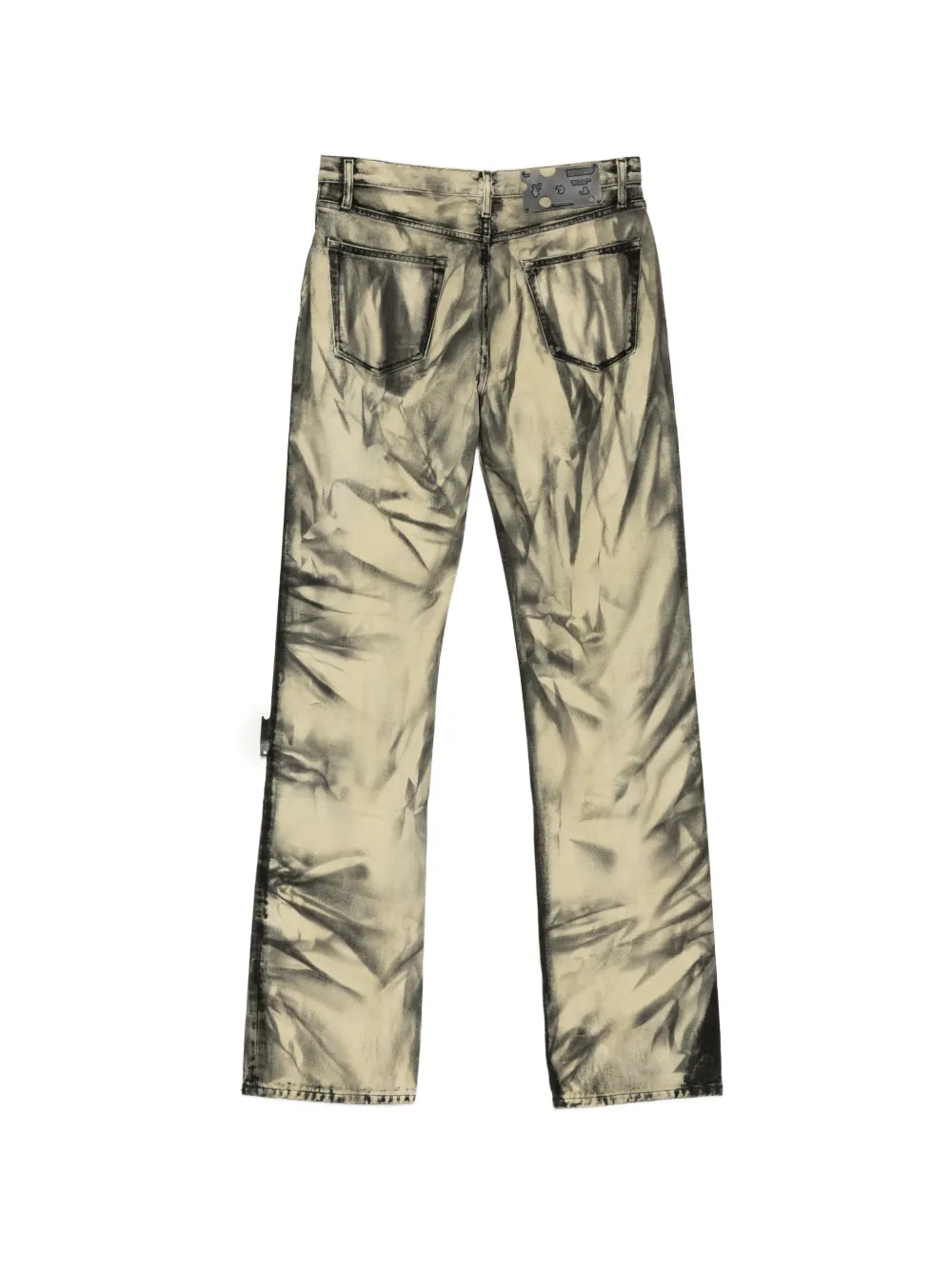 Off-White Jeans met acid-wassing Beige