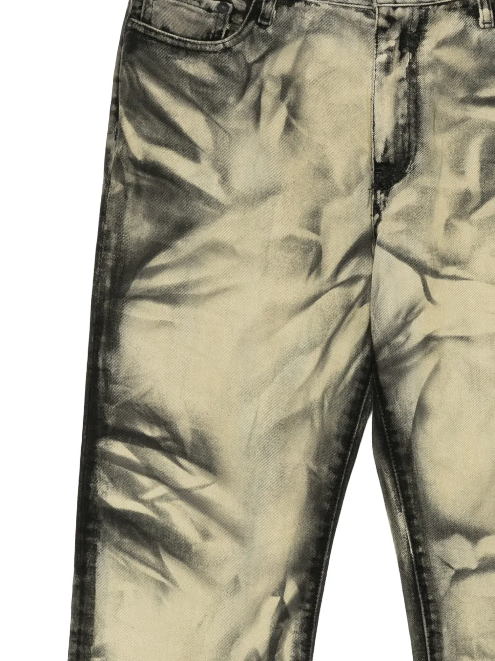 Off-White Jeans met acid-wassing Beige