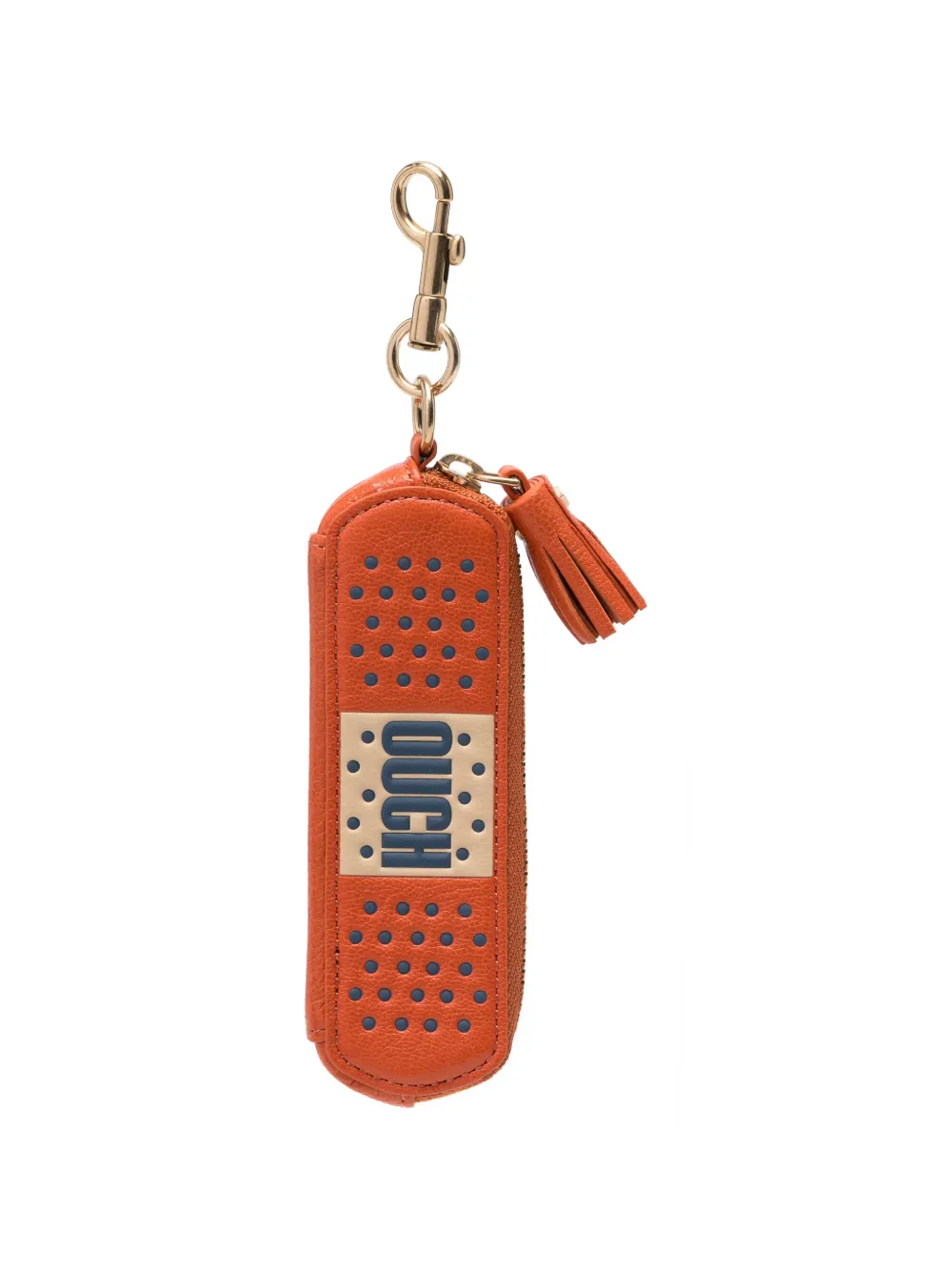 Anya Hindmarch perforated tassel keyring - Arancione
