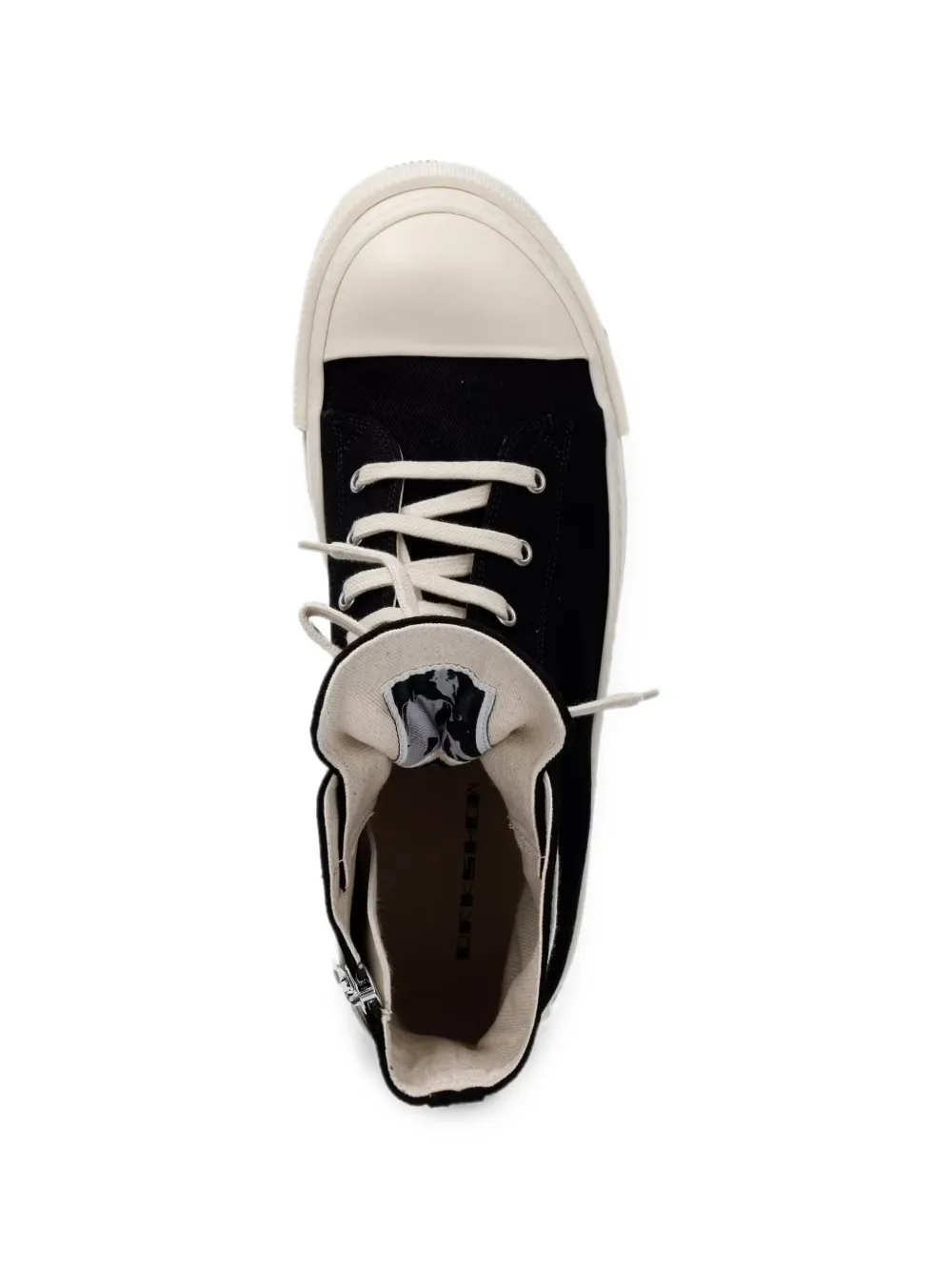 Rick Owens DRKSHDW lace-up zip-fastening sneakers Zwart