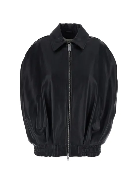 Arma Bina elasticated-hem leather jacket