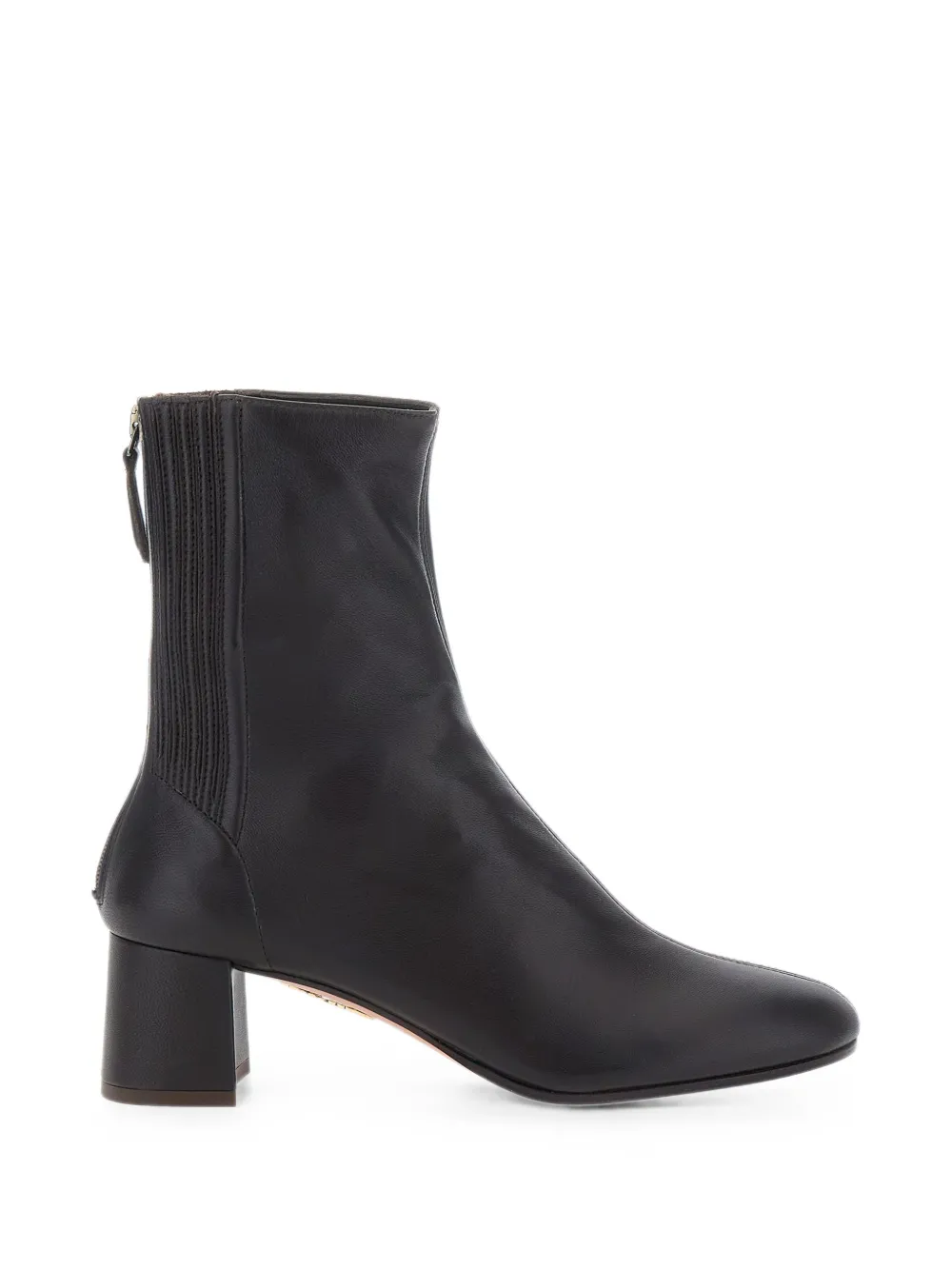 Aquazzura rear-zip ribbed-panel ankle boots - Marrone