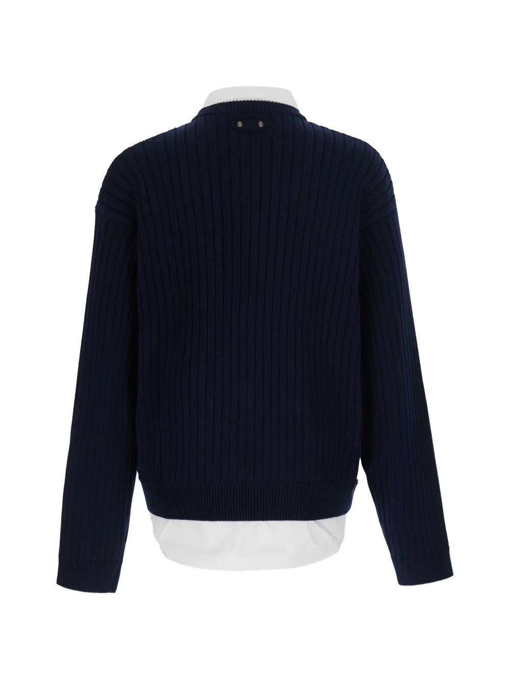 Balenciaga ribbed-knit layered-effect sweater Blauw