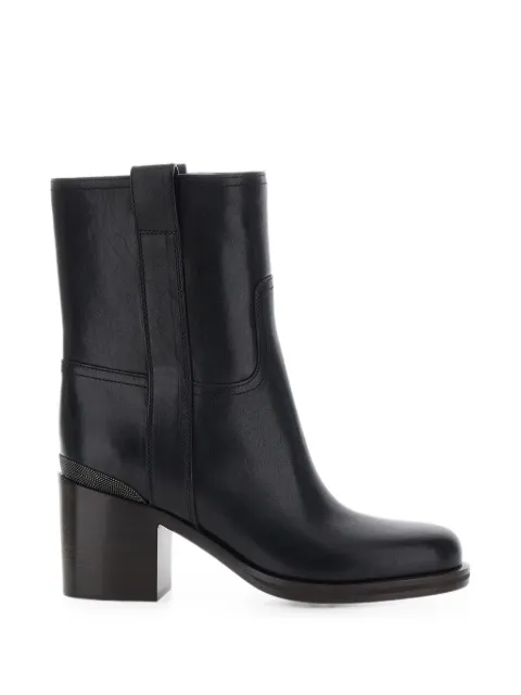 Brunello Cucinelli monili-chain leather ankle boots