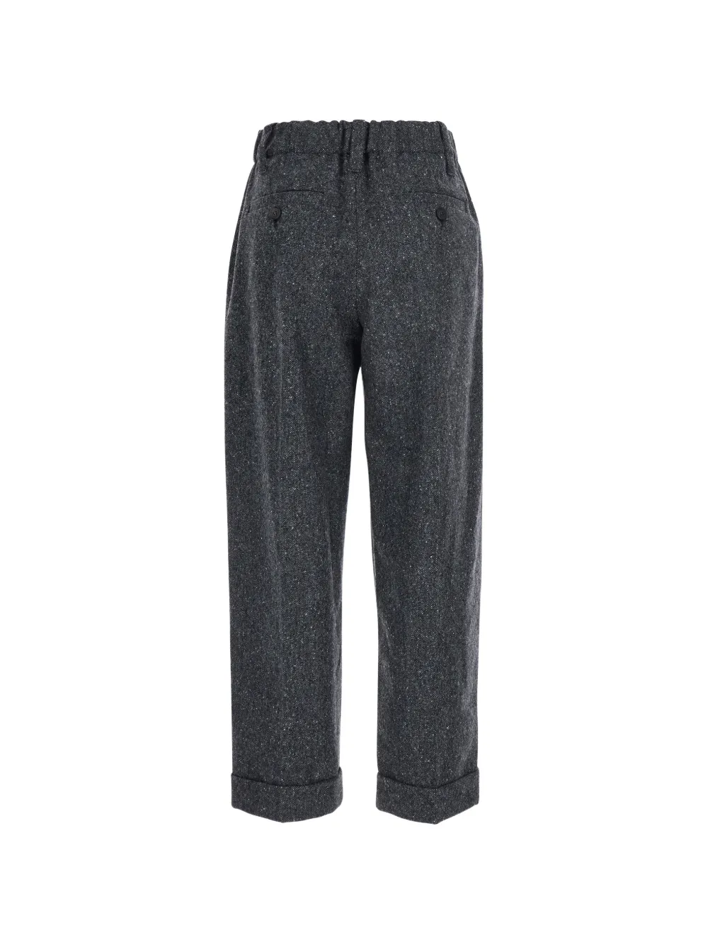 Brunello Cucinelli Geplooide broek met omgeslagen pijpen Grijs