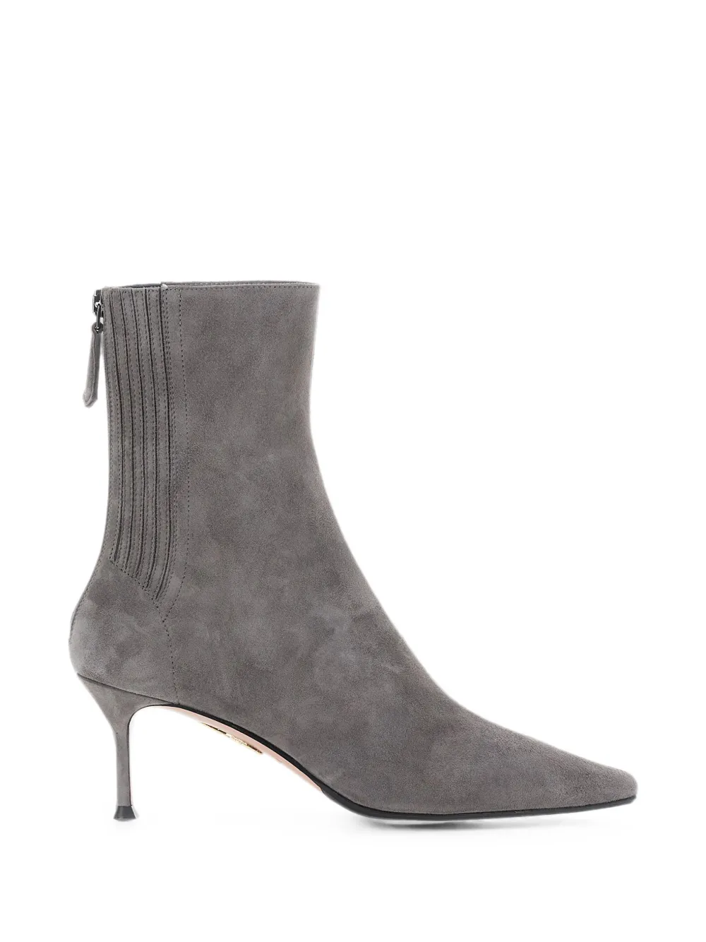 Aquazzura ribbed-panel suede ankle boots Grijs