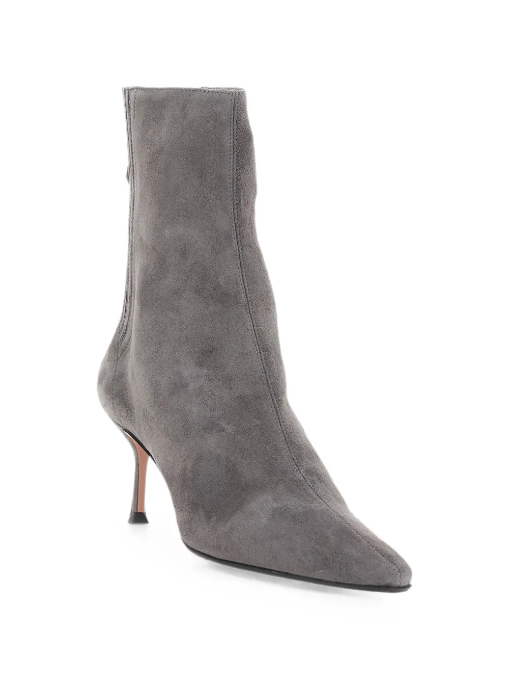 Aquazzura ribbed-panel suede ankle boots Grijs