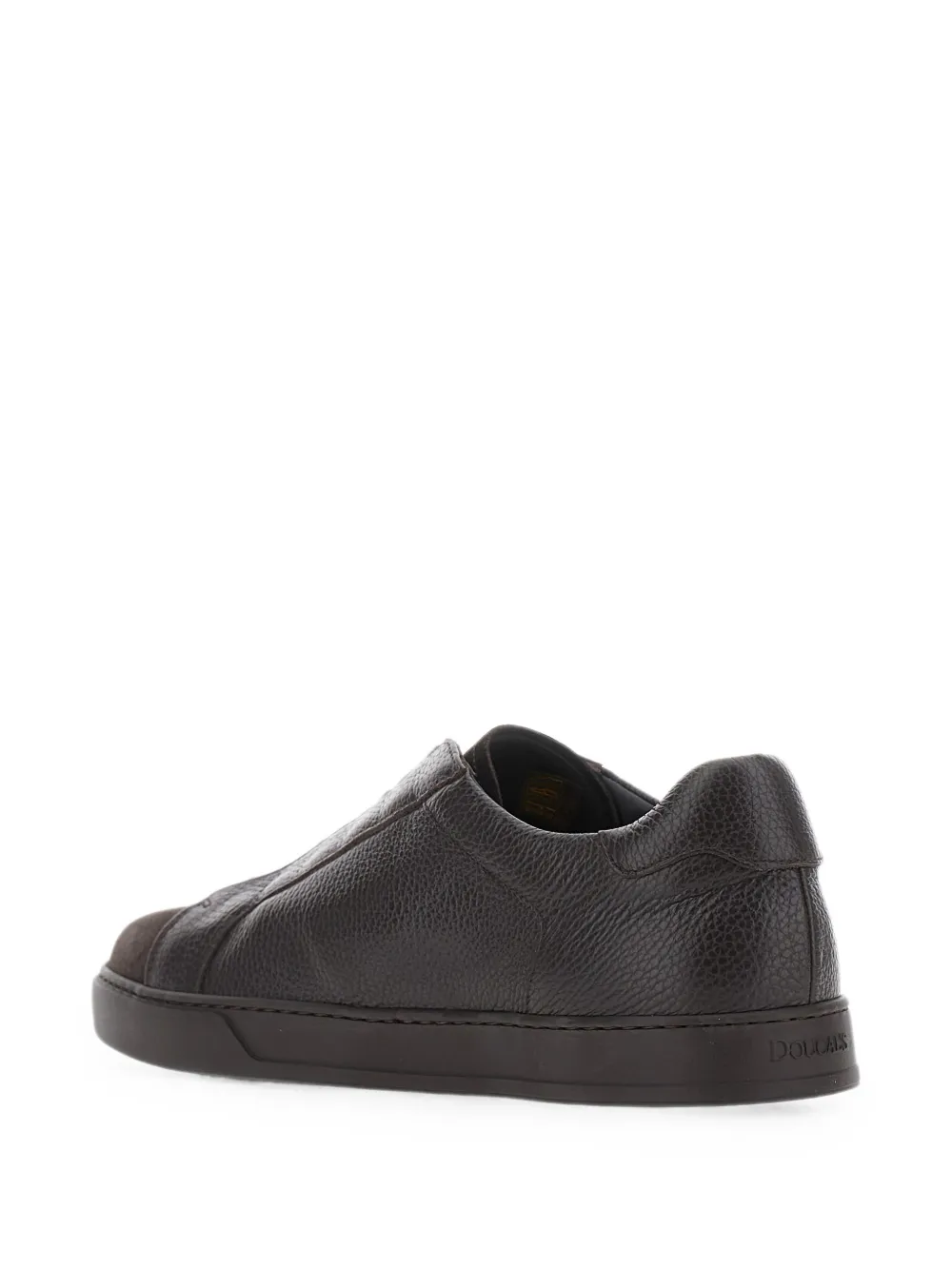 Doucal's grainy-leather panelled sneakers Bruin