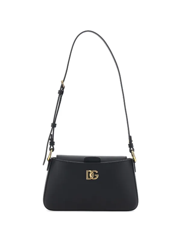 極美品✨ ドルチェ＆ガッバーナ ショルダーバッグ レザー ロゴプレート ブラック Dolce & Gabbana ロゴプレート ミニバッグ | ブラック | FARFETCH JP