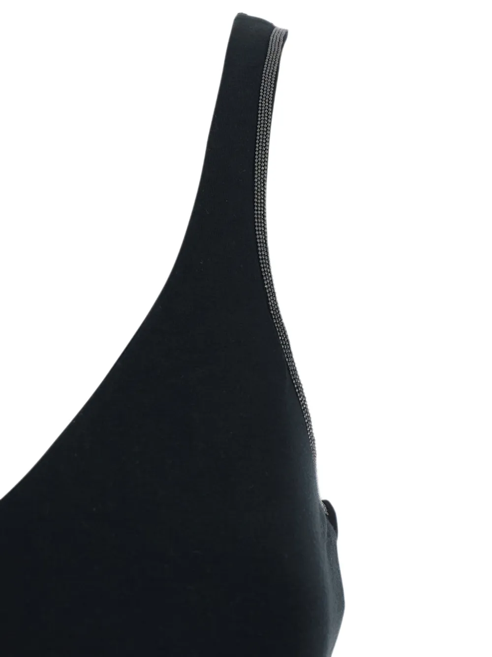 Brunello Cucinelli Top met V-hals en Monili-afwerking Zwart