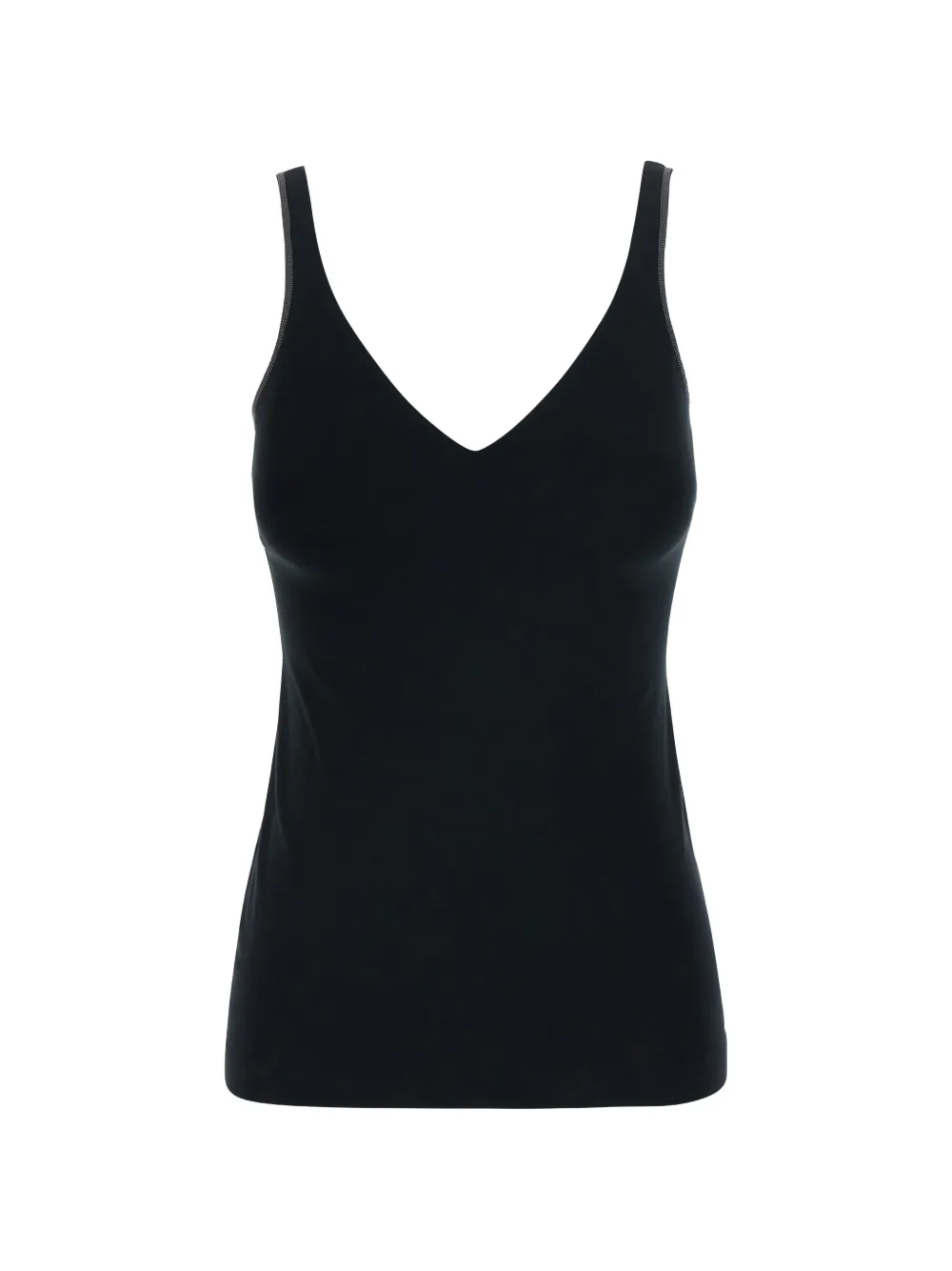 Brunello Cucinelli Monili-trim V-neck vest top - Nero