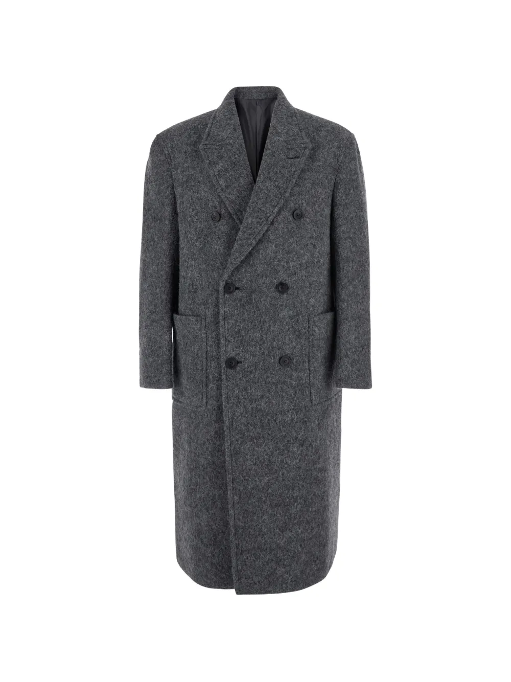 Coor Double-breasted Brushed-finish Coat In Gray