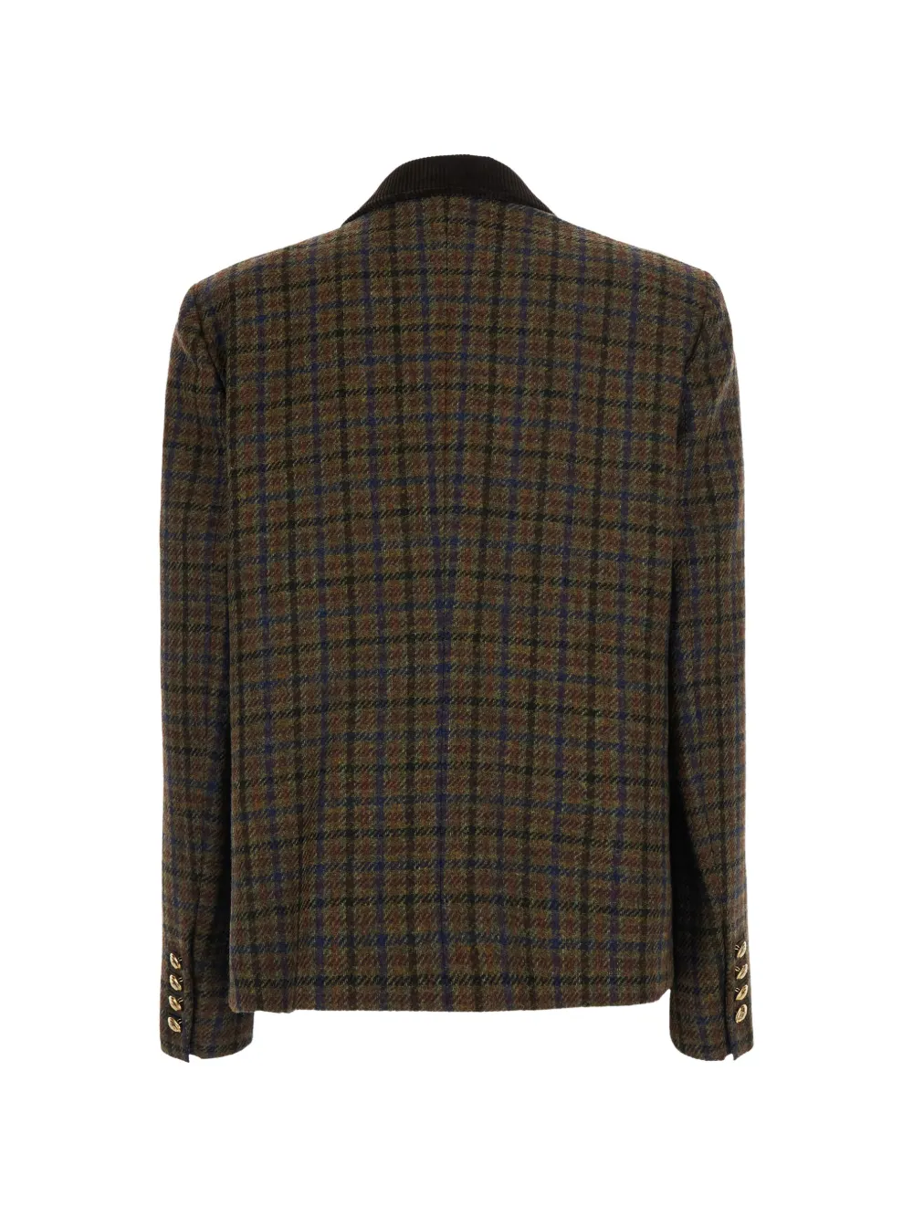 Blazé Milano Shelley Check-pattern Virgin Wool Blazer in Brown, view 2