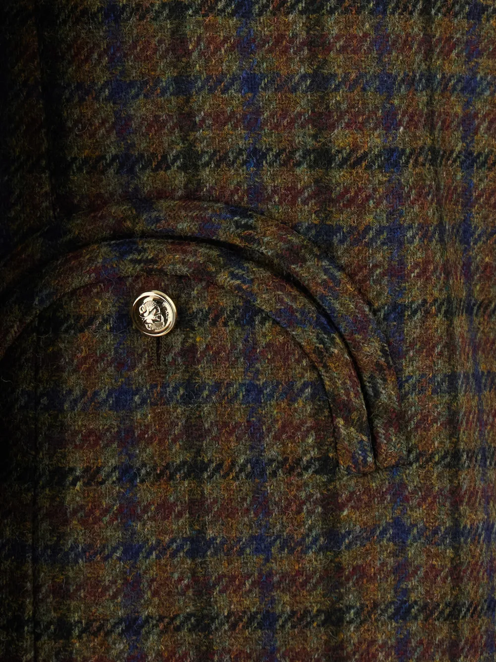 Blazé Milano Shelley Check-pattern Virgin Wool Blazer in Brown, view 3