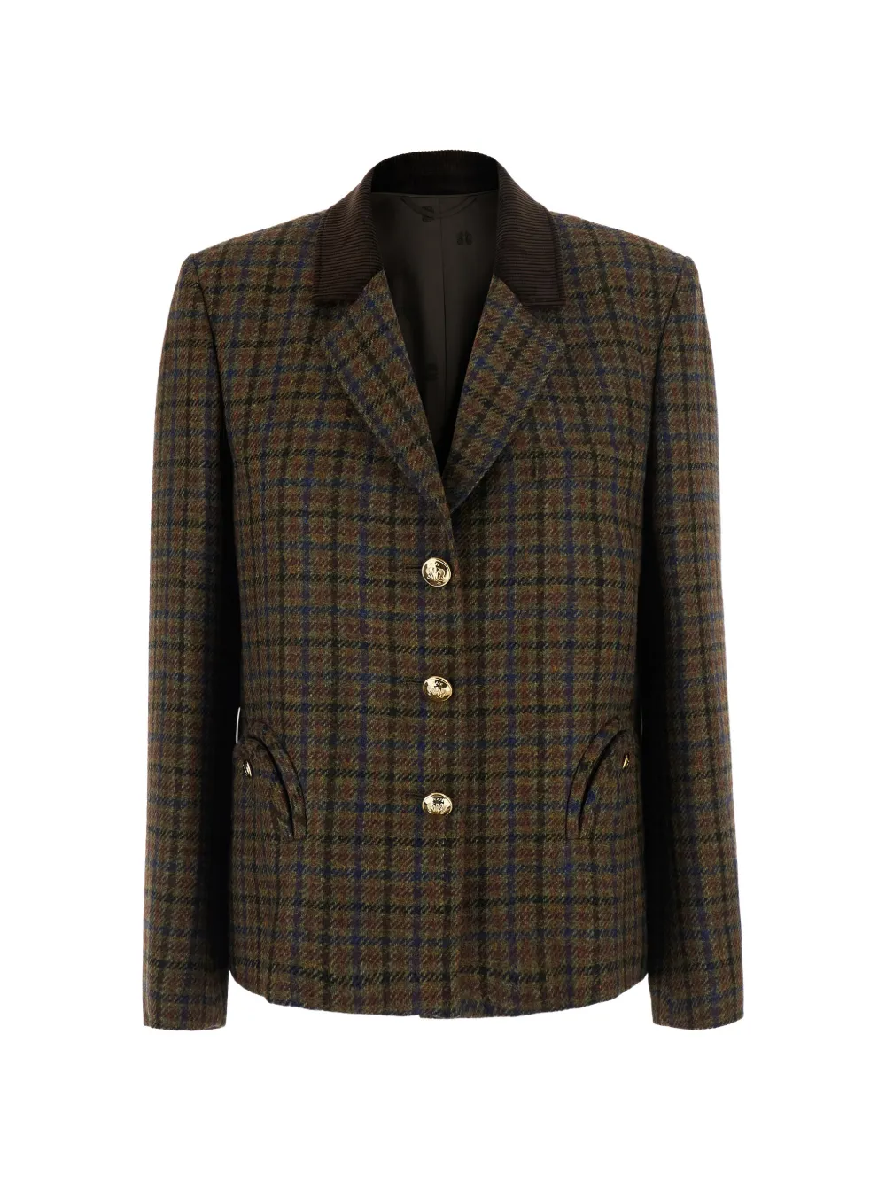 Blazé Milano Shelley check-pattern virgin wool blazer - Braun