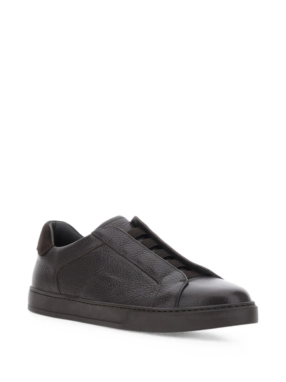 Doucal's grainy leather sneakers Bruin