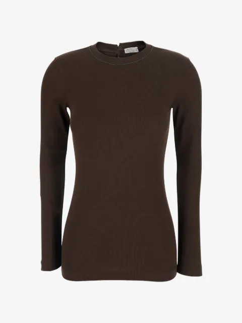 Brunello Cucinelli Langarmshirt mit Monili-Borte