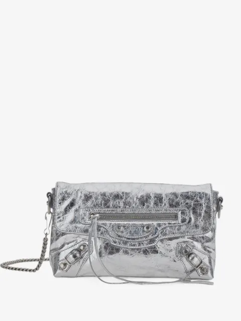 Le City clutch with chain in silver