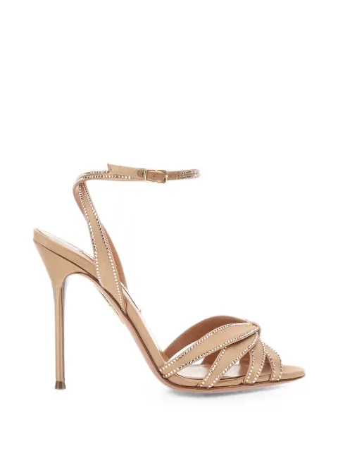 Aquazzura crystal-embellished wrap-around sandals