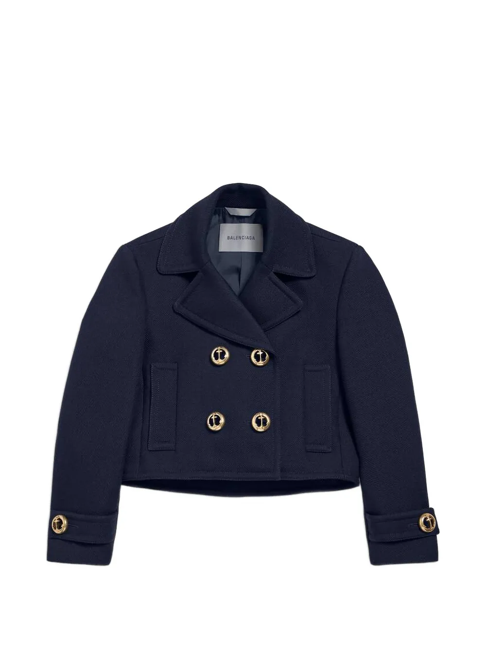 Balenciaga Cropped jack met ankerknoop Blauw