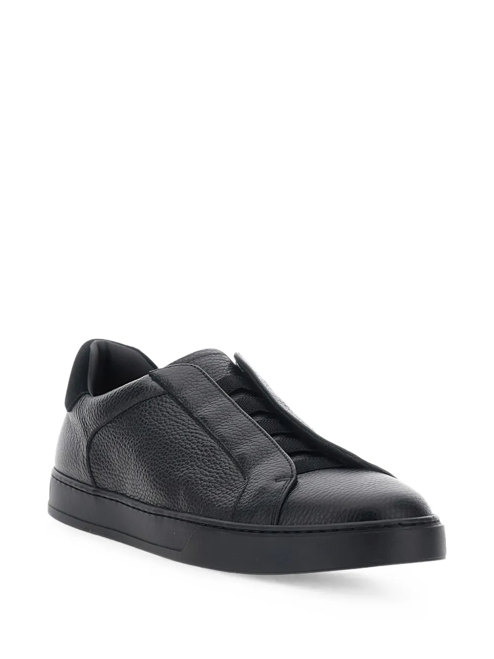 Doucal's Spencer grainy-leather sneakers Zwart