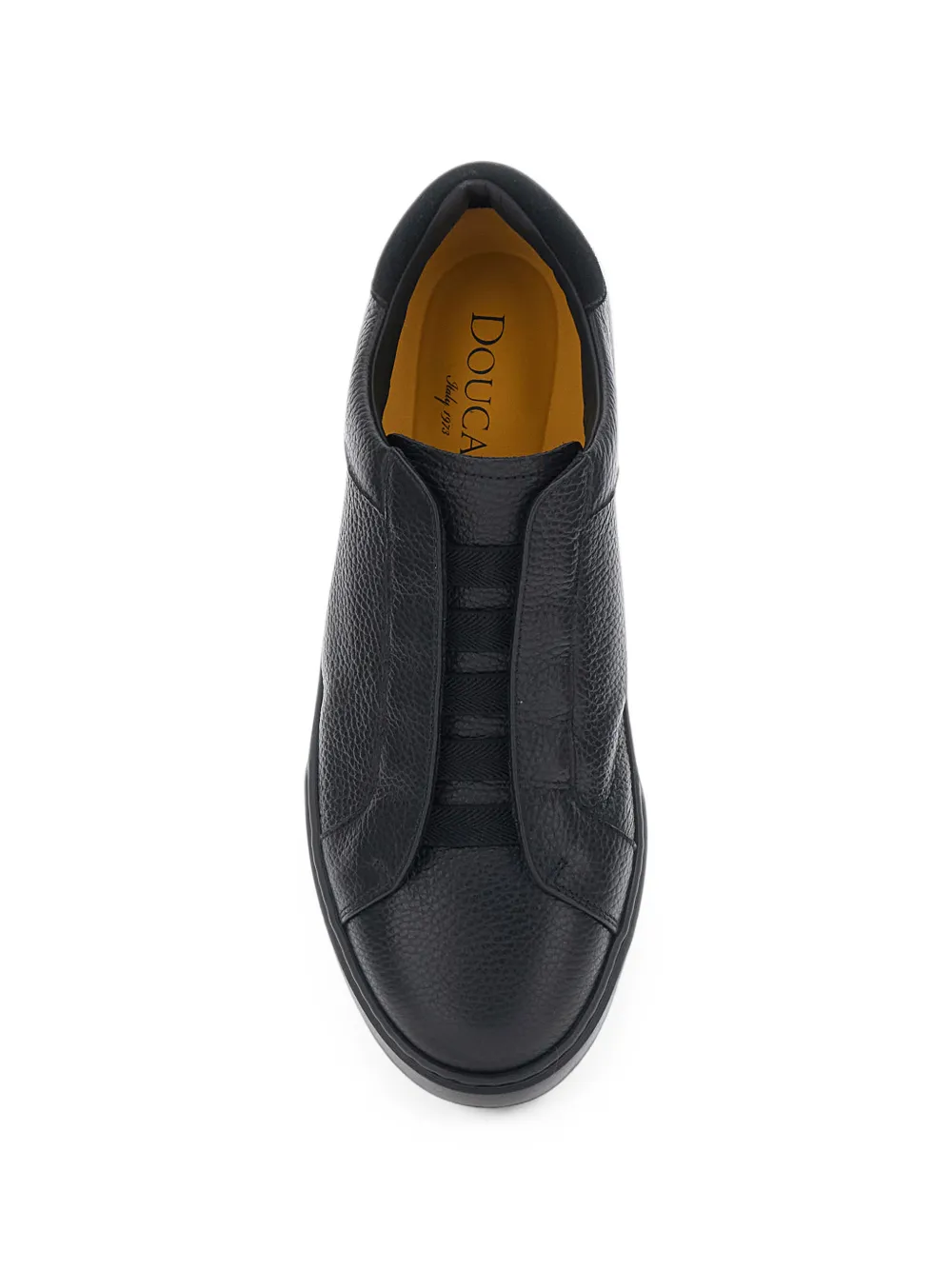 Doucal's Spencer grainy-leather sneakers Zwart