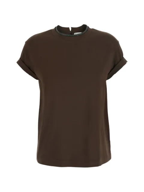 Brunello Cucinelli Camiseta com acabamento Monili