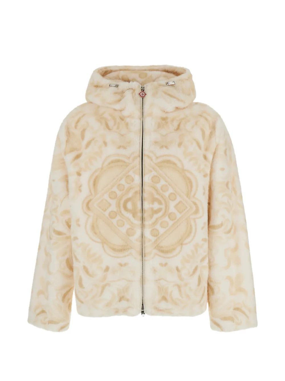Casablanca patterned faux-fur hooded jacket