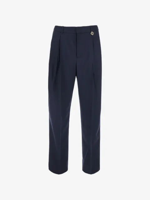 Casablanca logo-plaque pleated trousers