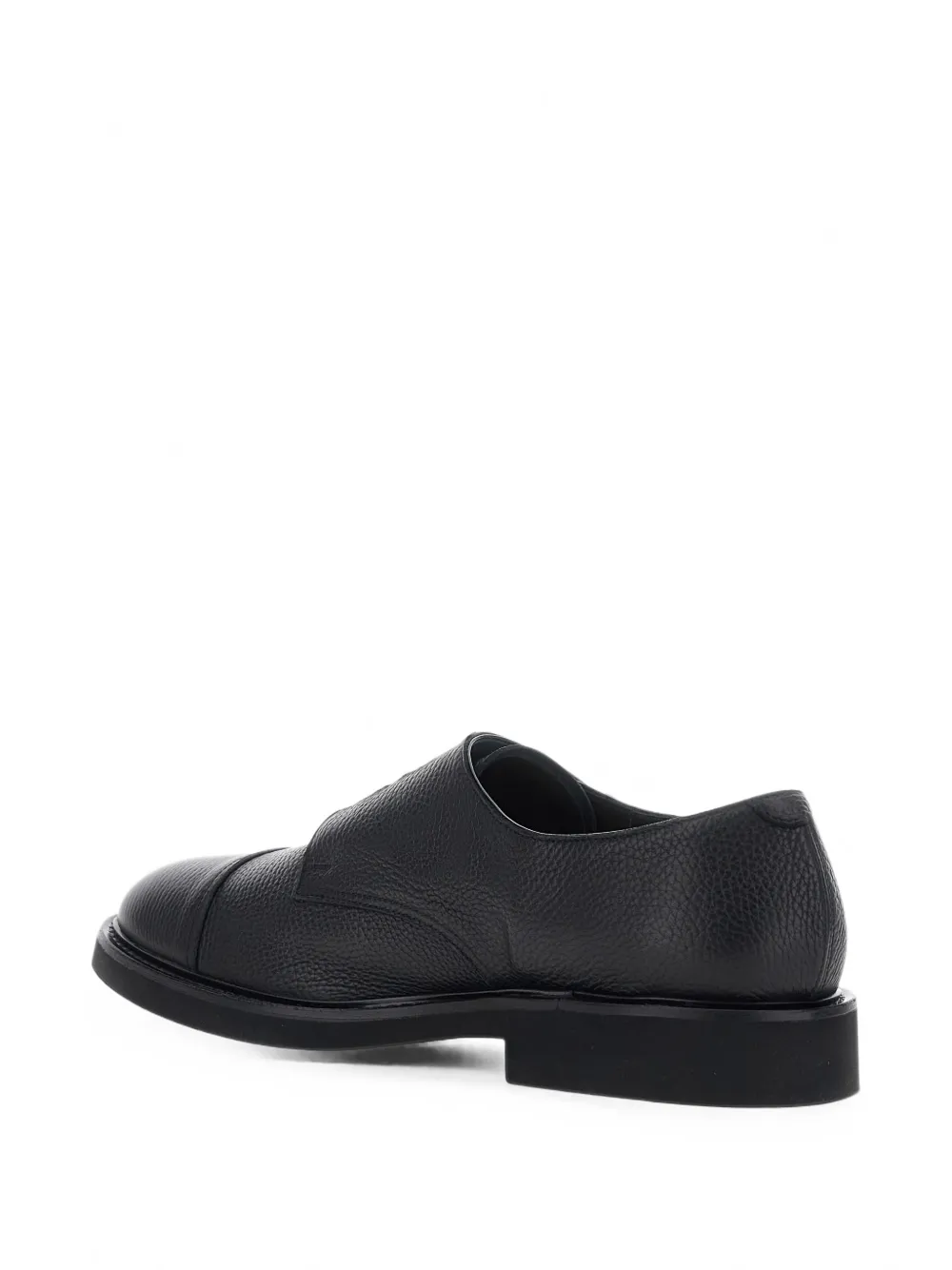 Doucal's double-strap leather monk shoes Zwart
