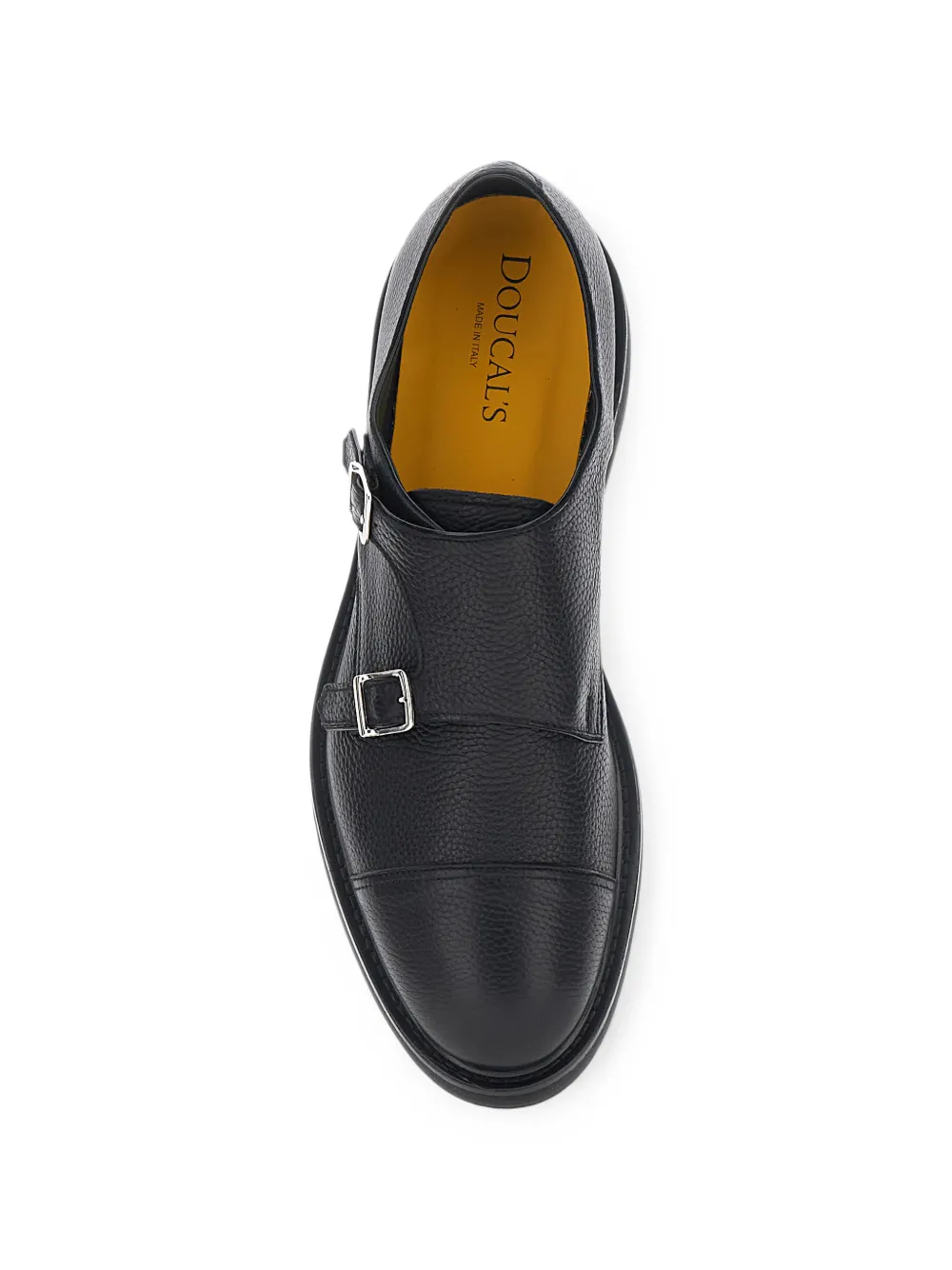 Doucal's double-strap leather monk shoes Zwart