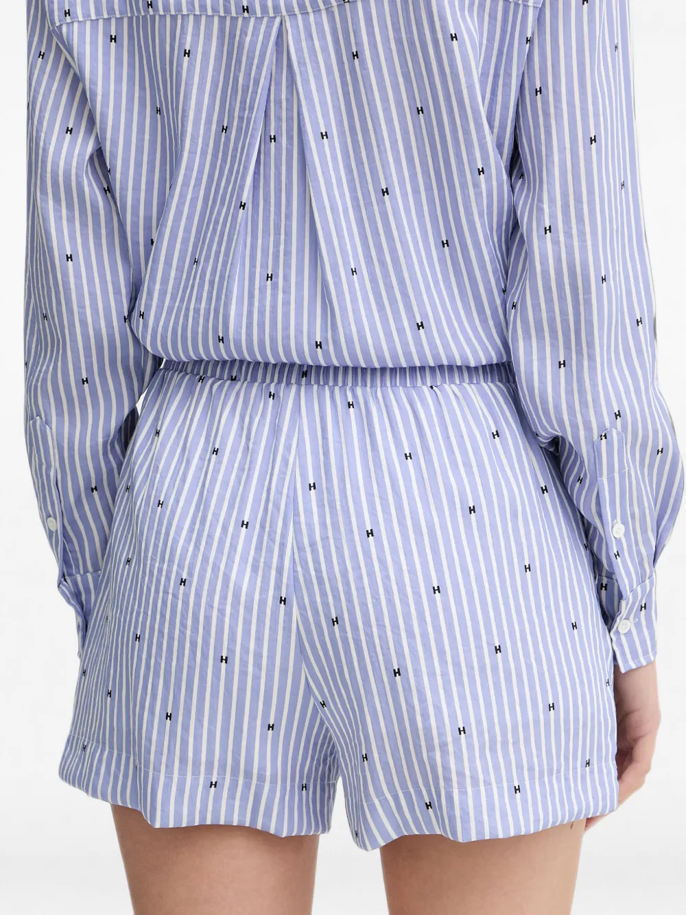 Silvian Heach Kamis shorts met trekkoordtaille en strepen-print Blauw