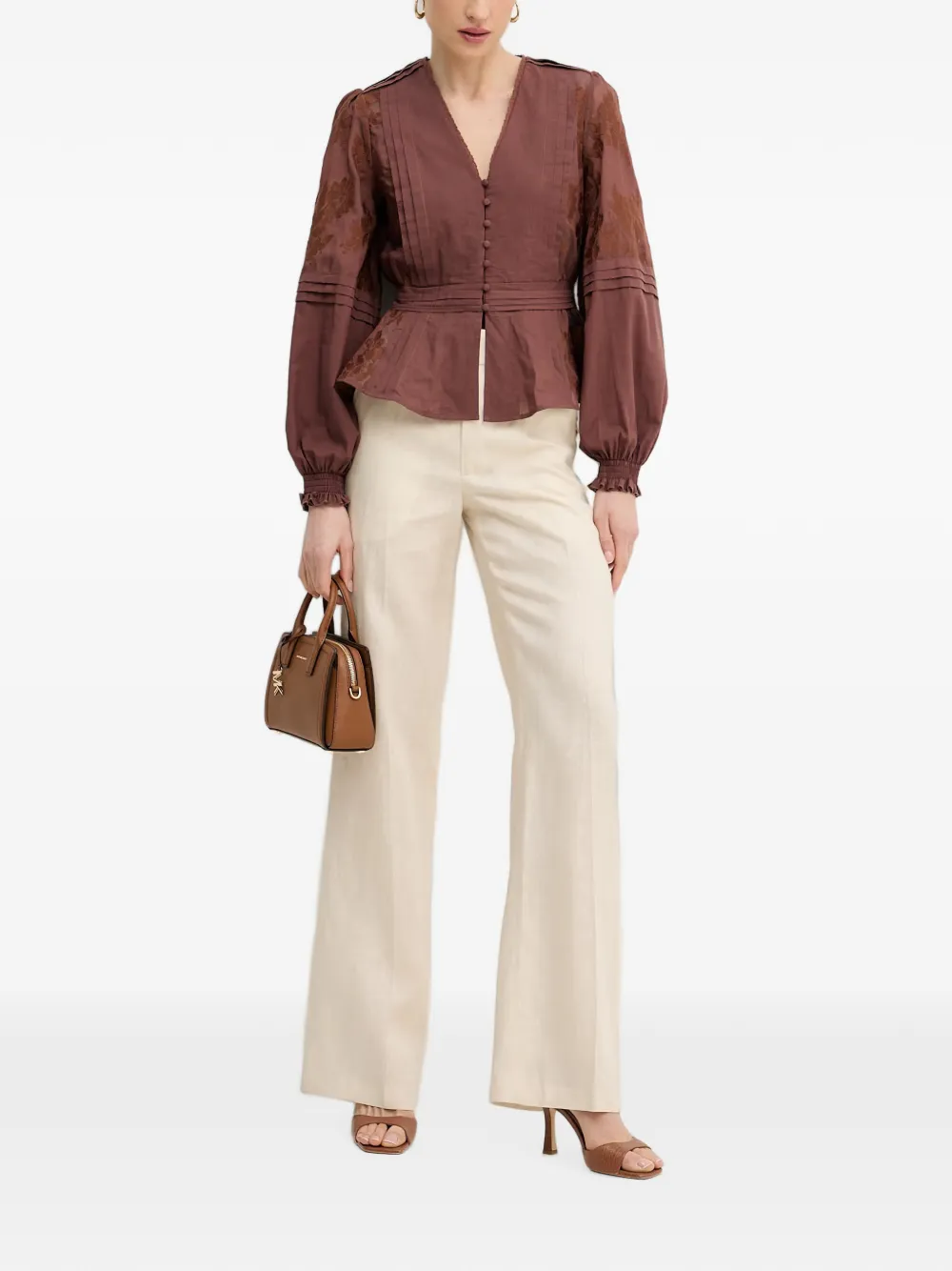Silvian Heach Geplooide broek Beige