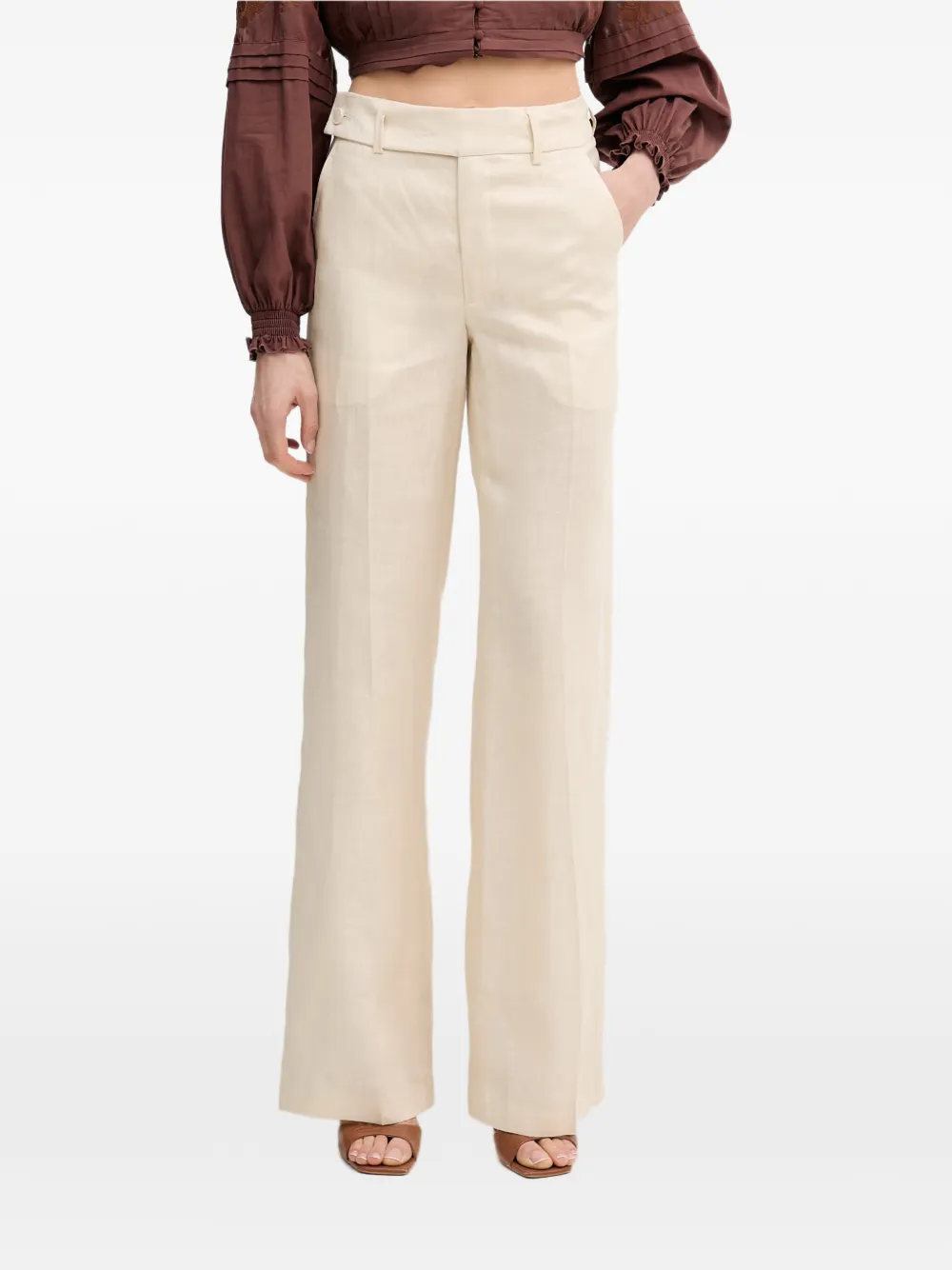Silvian Heach pressed-crease wide-leg trousers