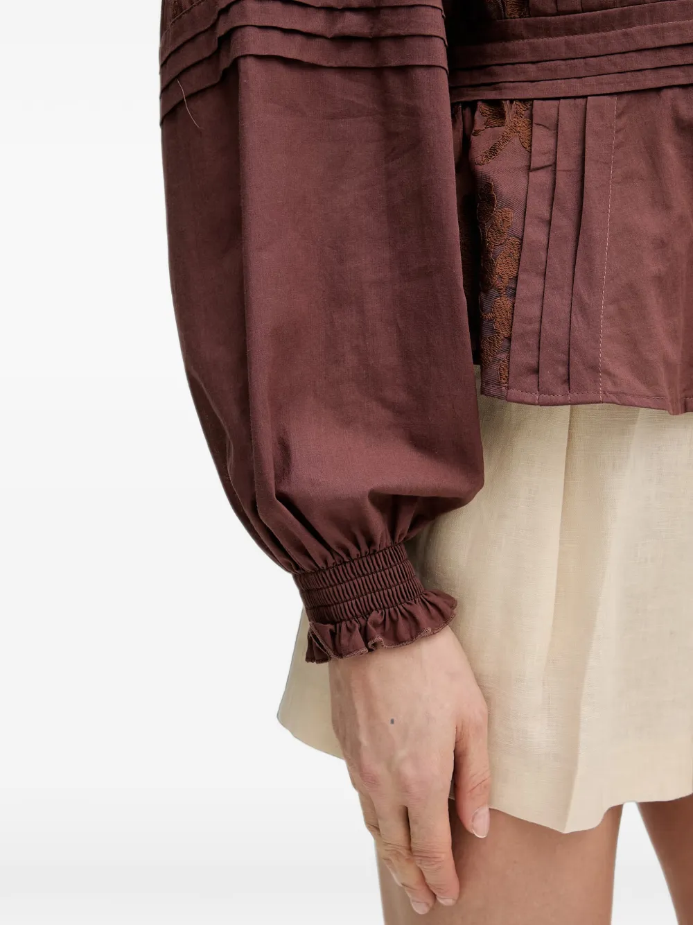 Silvian Heach Posane geplooide high-waist shorts Beige