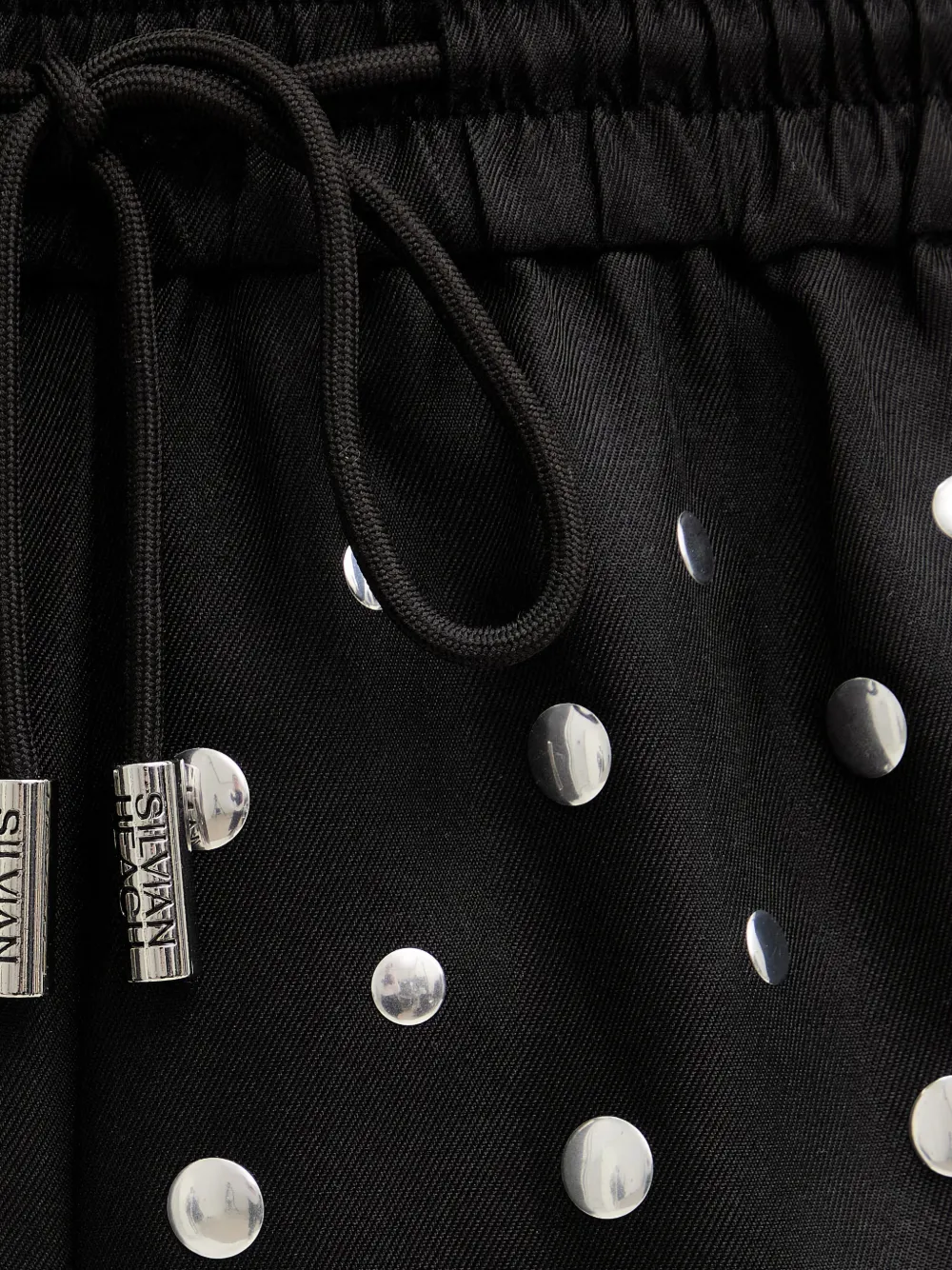Silvian Heach Varvara stud-embellished drawstring shorts Zwart