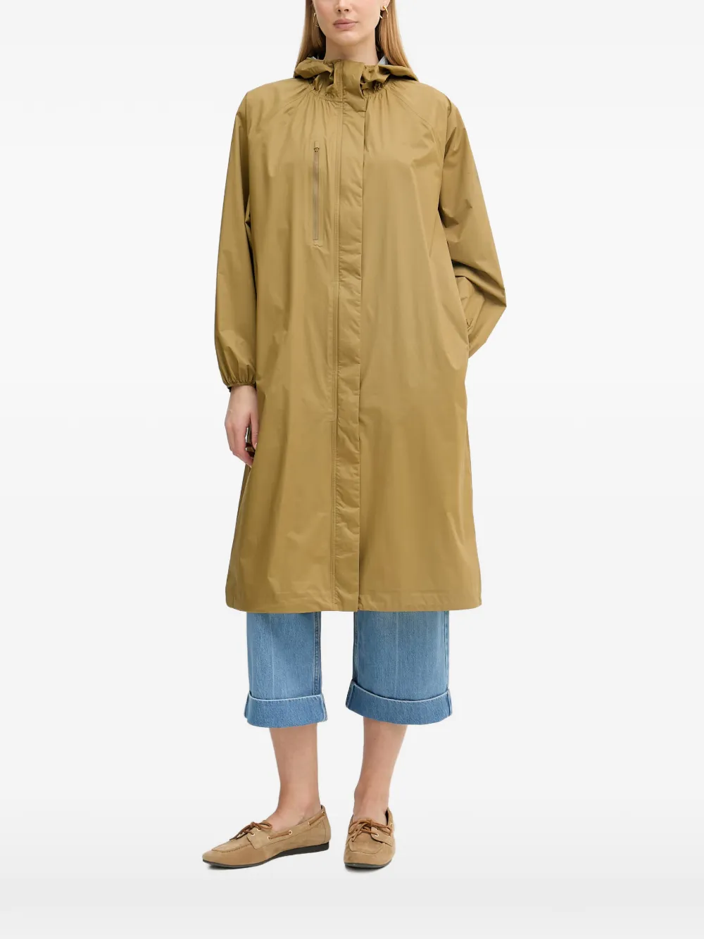 Save The Duck hooded oversized coat Geel