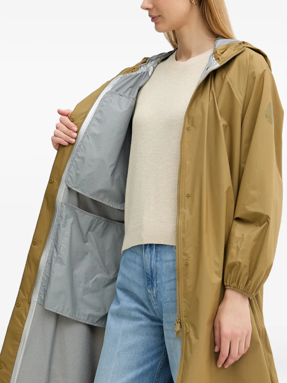 Save The Duck hooded oversized coat Geel