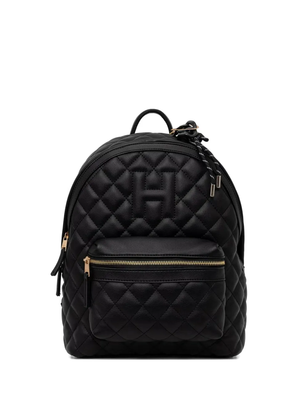 Silvian Heach quilted logo-embossed backpack - Schwarz