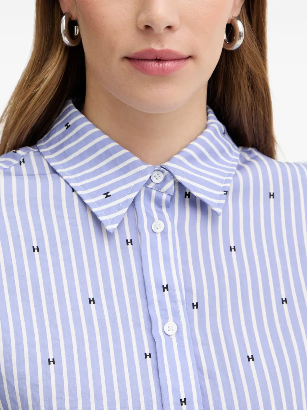 Silvian Heach Masia gestreepte blouse met logo-print Blauw