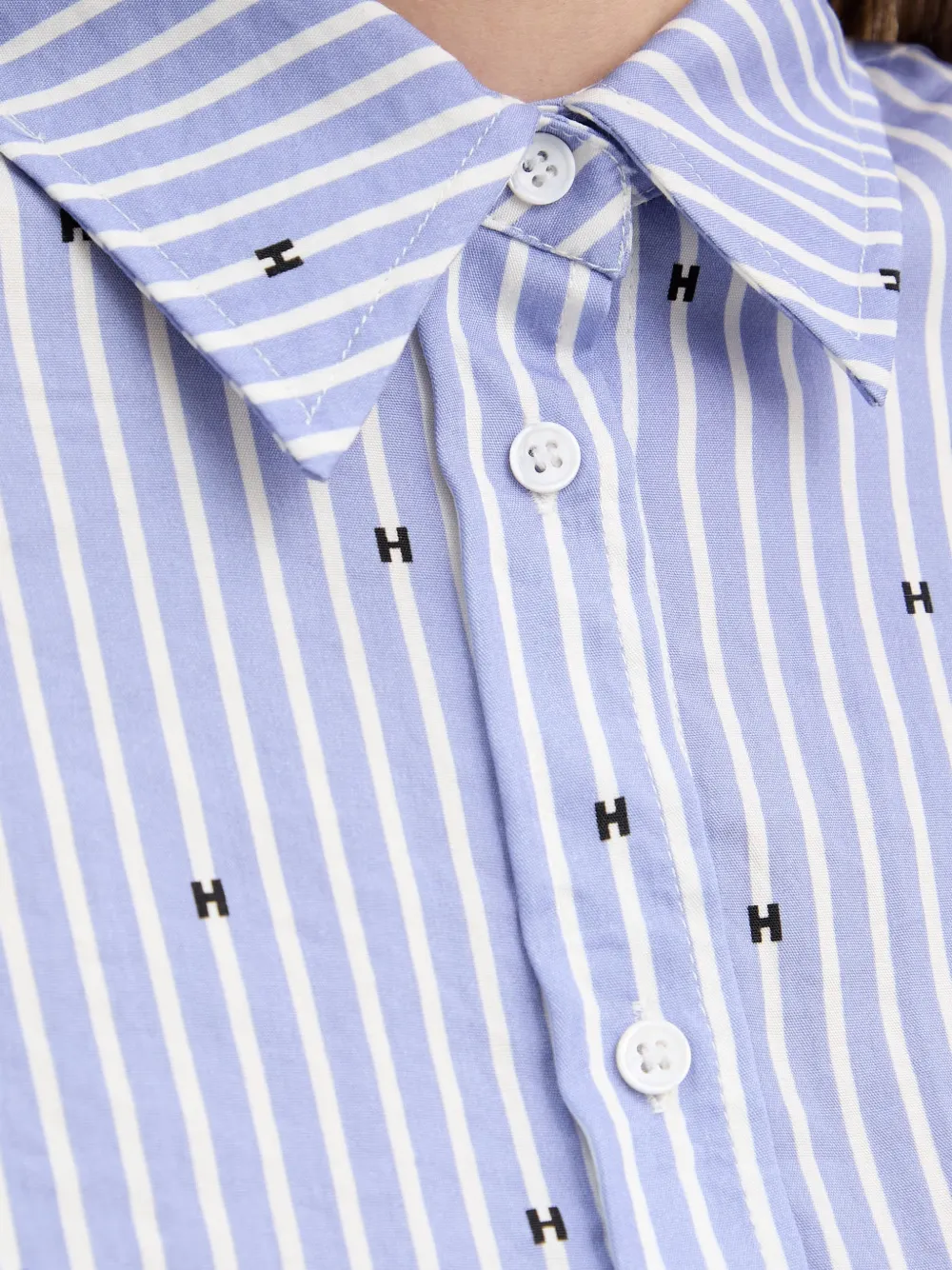 Silvian Heach Masia gestreepte blouse met logo-print Blauw