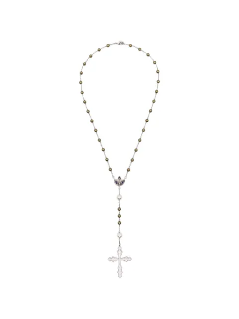 DARKAI beaded embellished-cross necklace