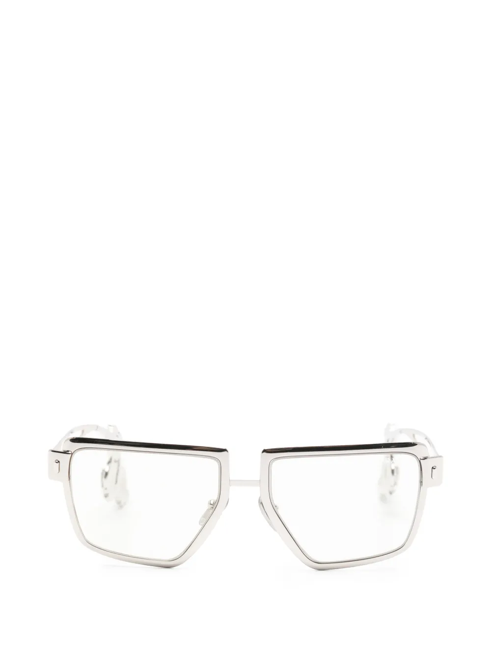 Prada Eyewear Occhiali geometrici con cristalli - Argento
